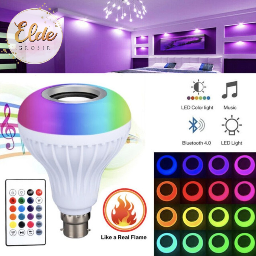 ELDE - Speaker Bluetooth Wireless Lampu Remote Music LED