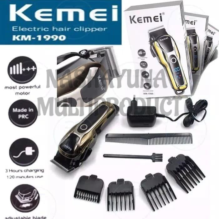 NEW!! Kemei KM-1990 Hair Clipper Cordless Original Alat Cukur Rambut