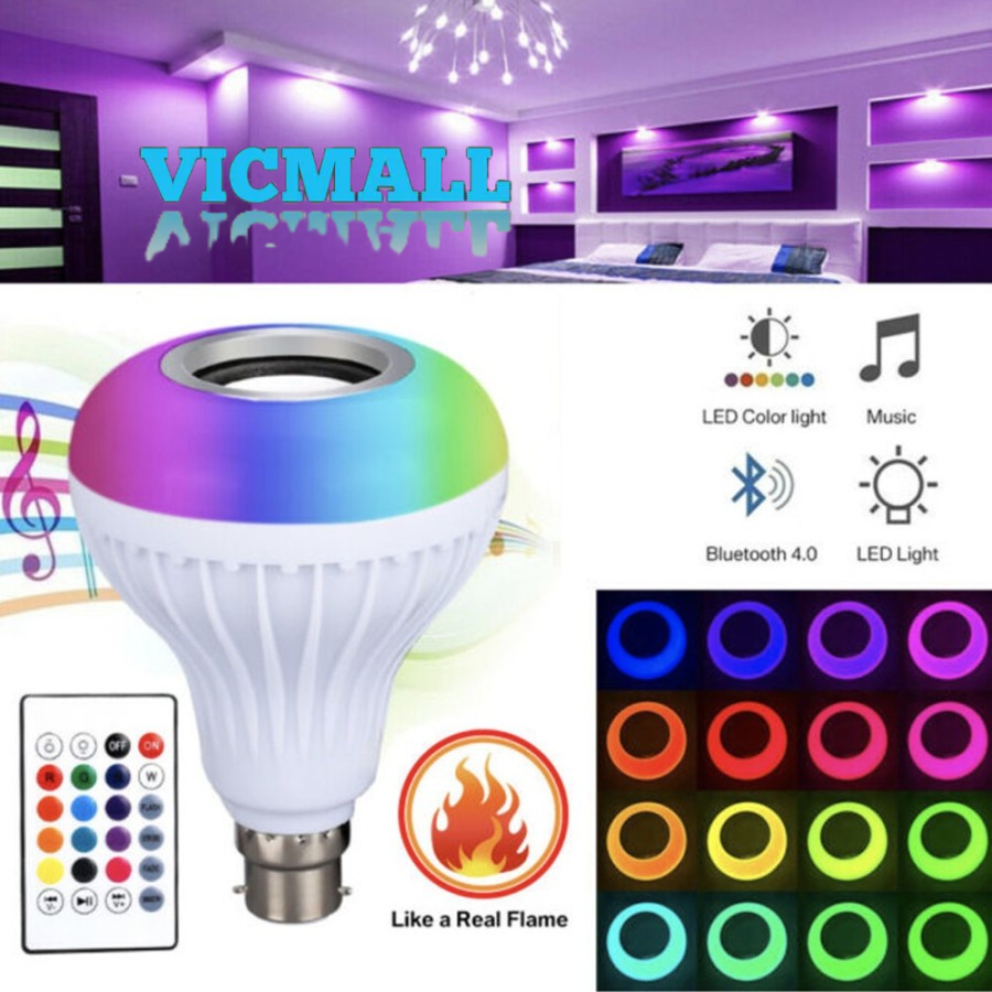 VICMALL - Speaker Bluetooth Wireless Lampu Remote Music LED