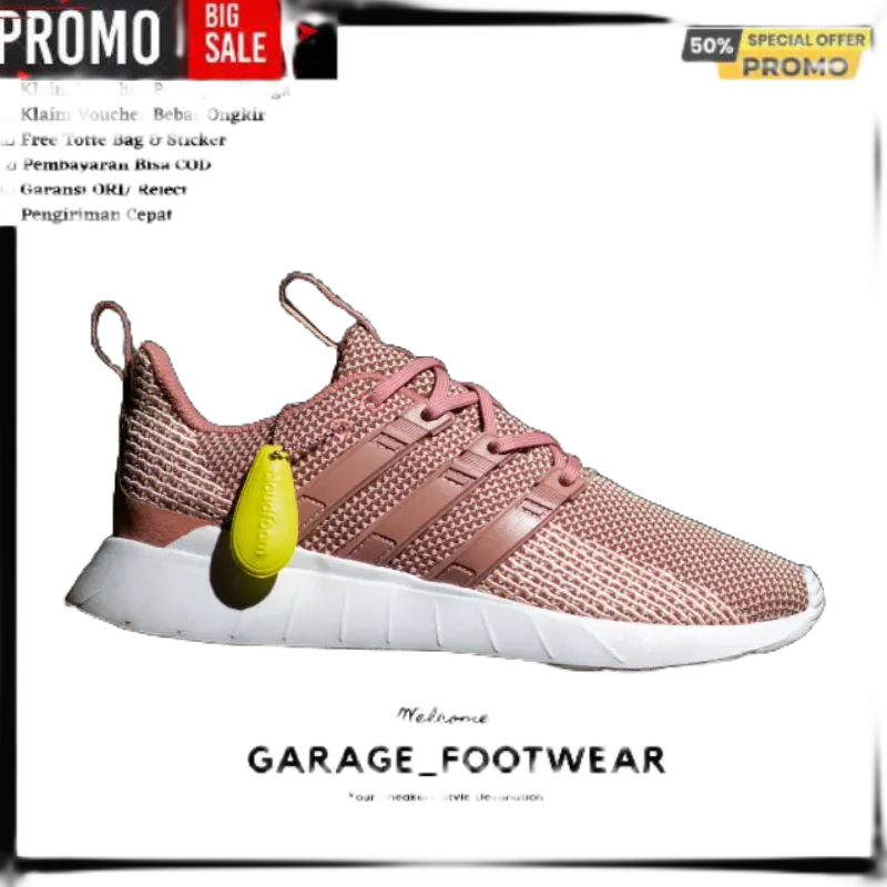 PROMO ADIDAS QUESTAR FLOW PEACH WHITE ORIGINAL100% - SEPATU ADIDAS WANITA - SEPATU ADIDAS QUESTAR OR