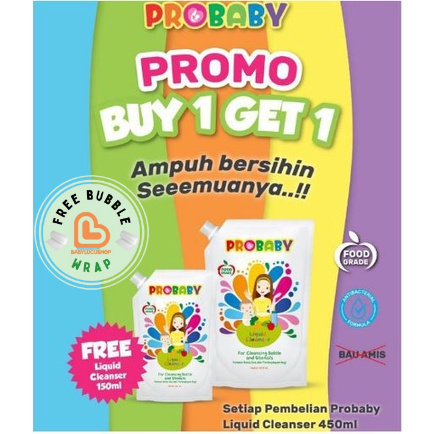 PROBABY Pencuci Botol 700 ml FREE 450ml | Liquid Cleanser 450ml free 150ml l 700ml gratis 450ml Liquid Cleanser Sabun Cuci Botol Bayi Anak Pro Baby Cairan Pembersih Botol Susu Bayi Buy1 Get1