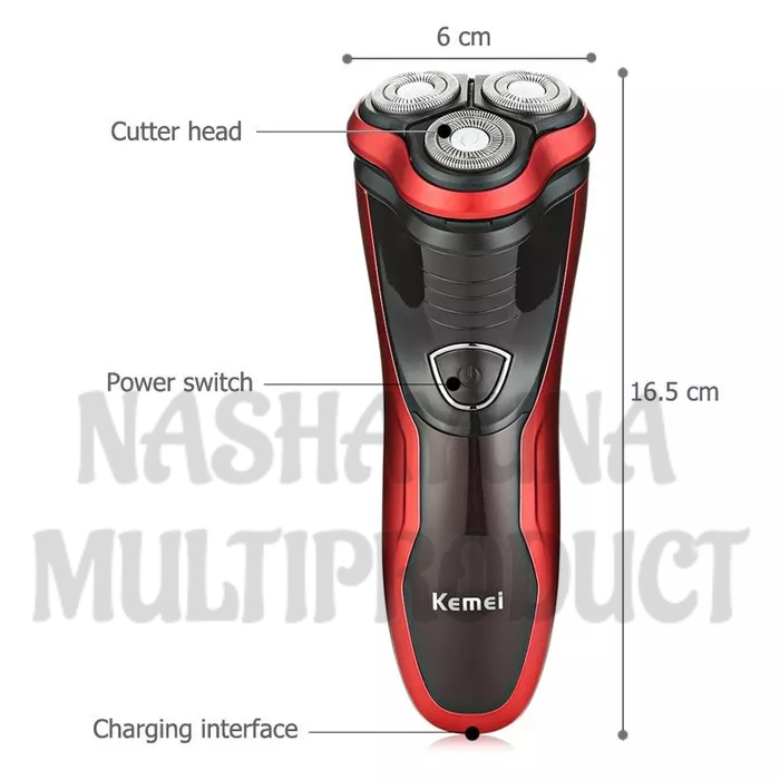 SHAVER KEMEI KM-9013 ORIGINAL RECHARGEABLE TRIPLE FLOATING BLADE