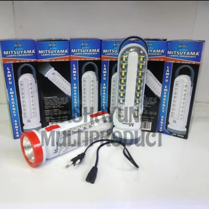 SENTER + EMERGENCY LAMP PORTABLE MITSUYAMA MS-6032 BISA DI CAS DAN PRAKTIS AWET DAN BERKUALITAS