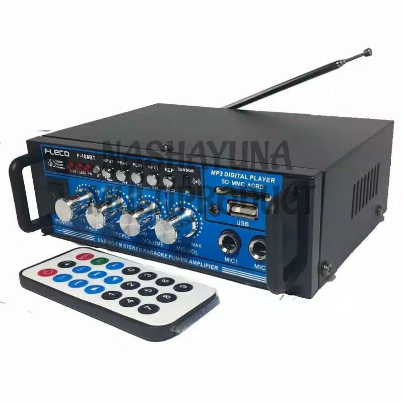 New Promo !!! Power Amplifier Fleco F-188BT Bluetooth USB Karaoke + Mp3 player + FM Radio