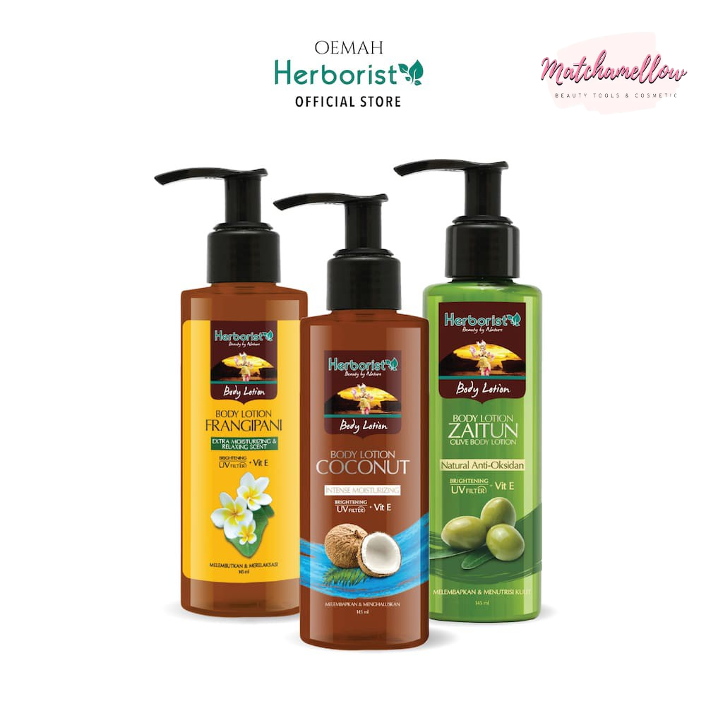 ❄️MATCHA❄️HERBORIST BODY LOTION ZAITUN / COCONUT/ FRANGIPANI WHITENING 145ML BPOM