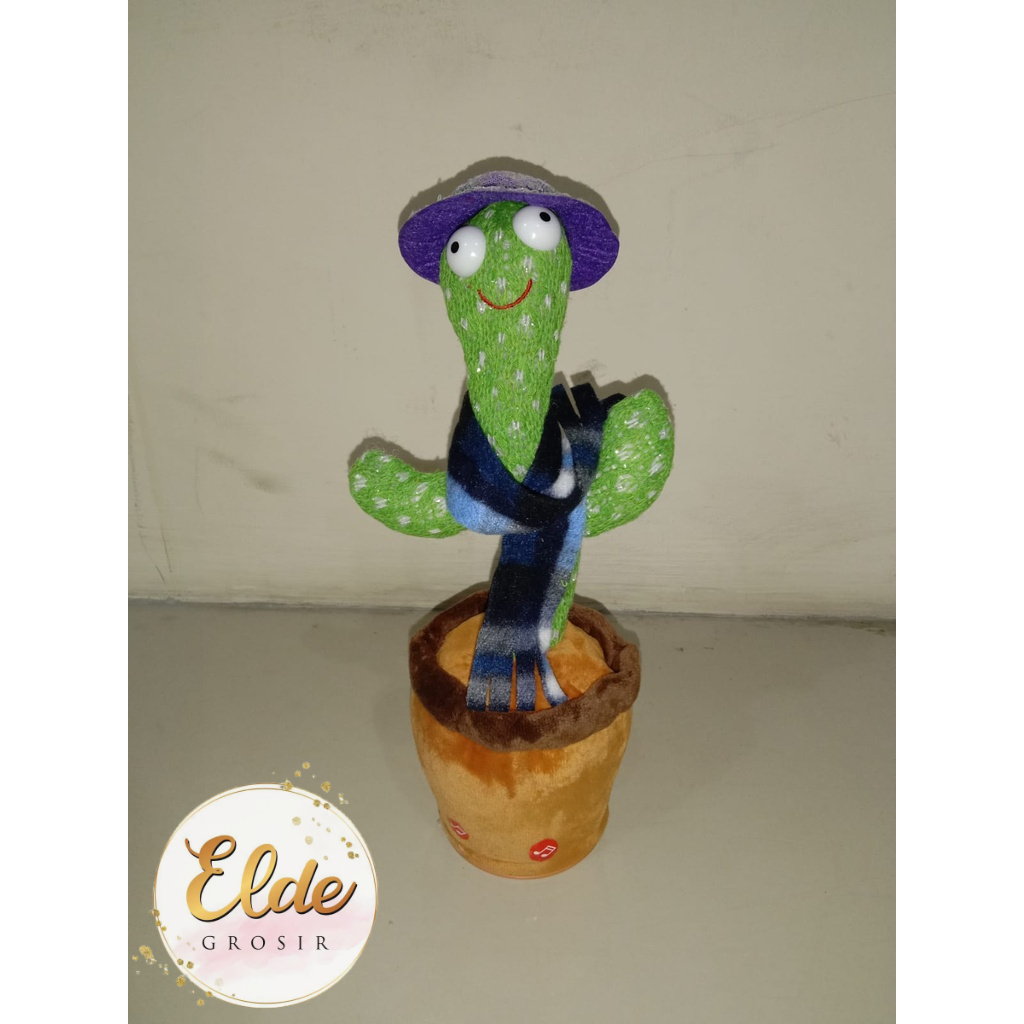 ELDE - mainan kaktus Cactus Toy Boneka Pintar Kaktus Joget Joged Goyang Bisa Bicara Menari music