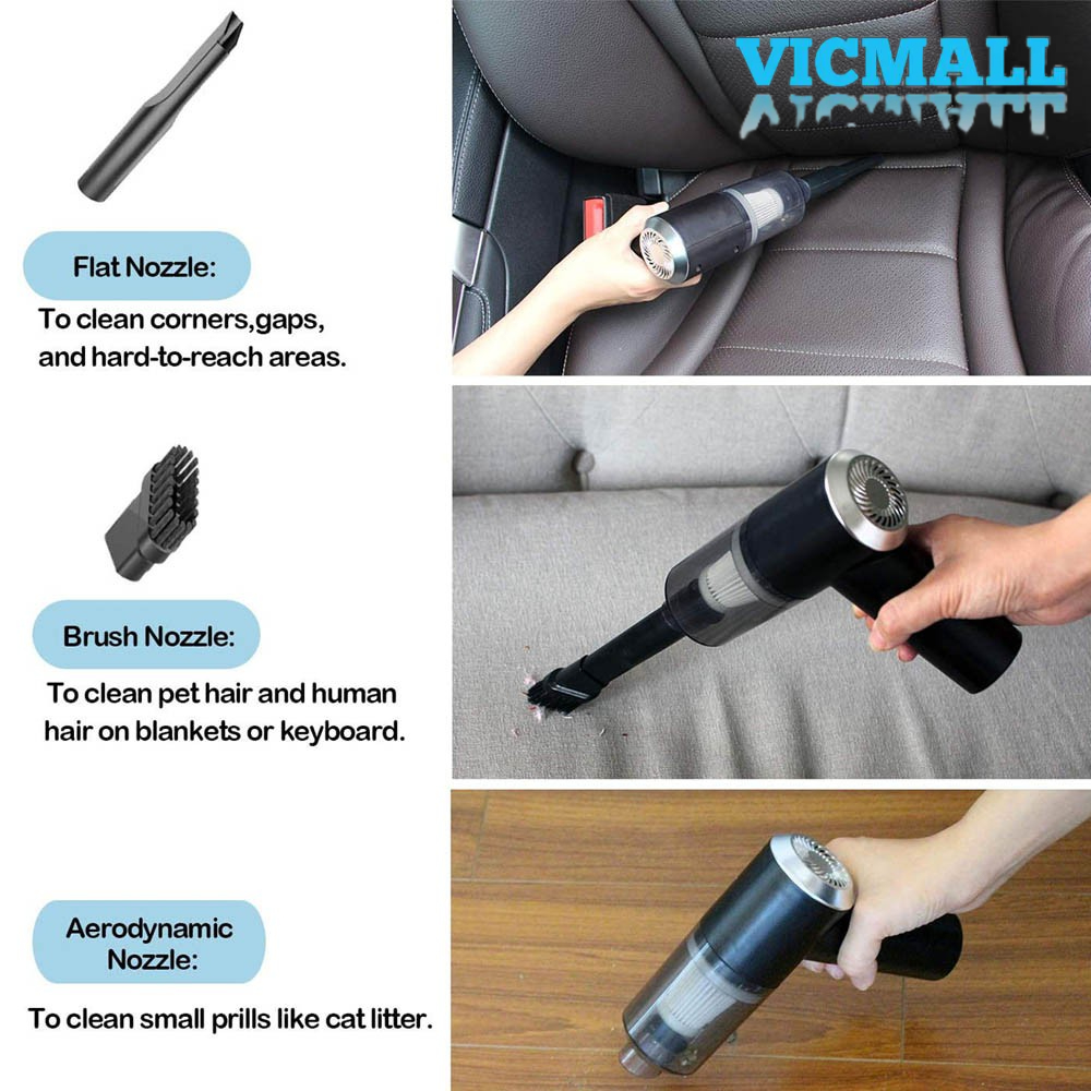 VICMALL-  Penyedot Debu Mini Mobil Vacuum Cleaner 2in1 / Wireless Car Vacuum Cleaner Portable vacum mobil