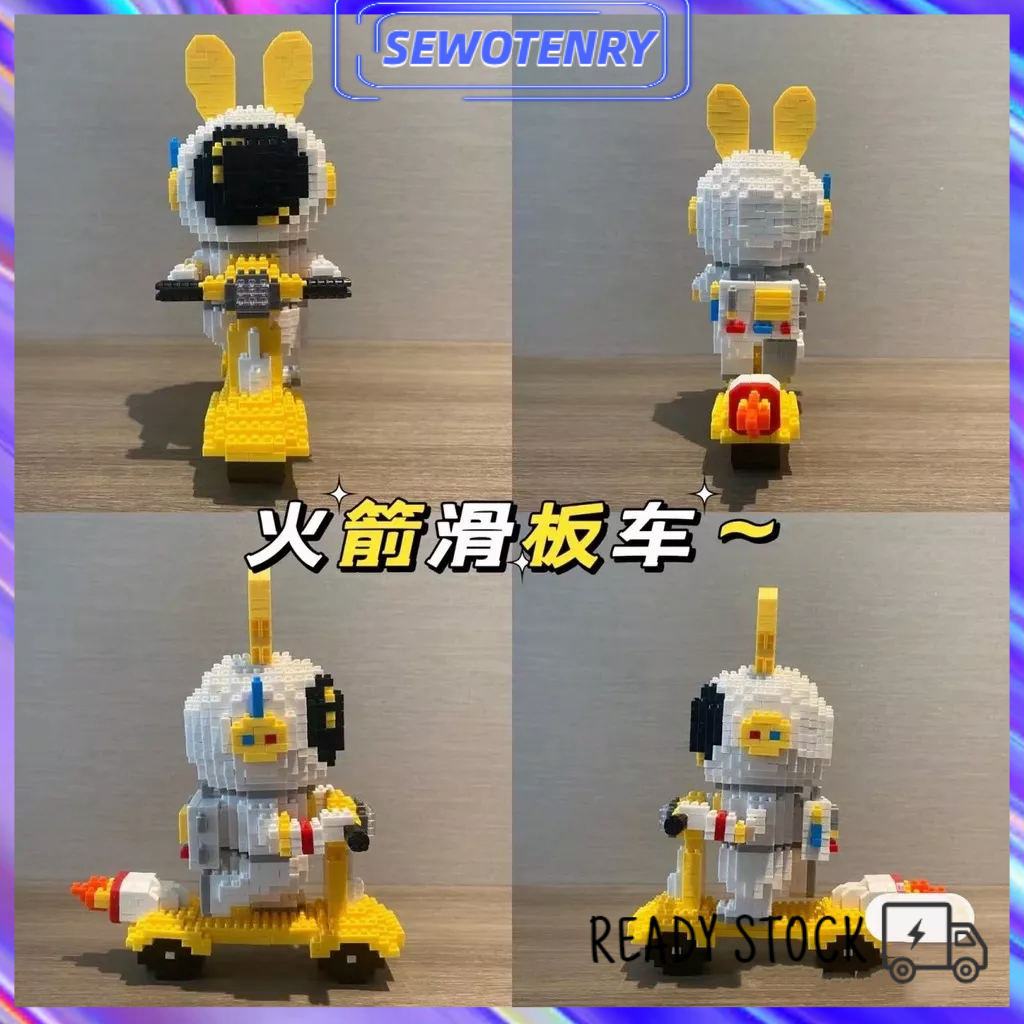 【COD】Block Astronaut Model DIY Mainan Balok Bangunan Bata Kit Anak Anak Mainan Pendidikan