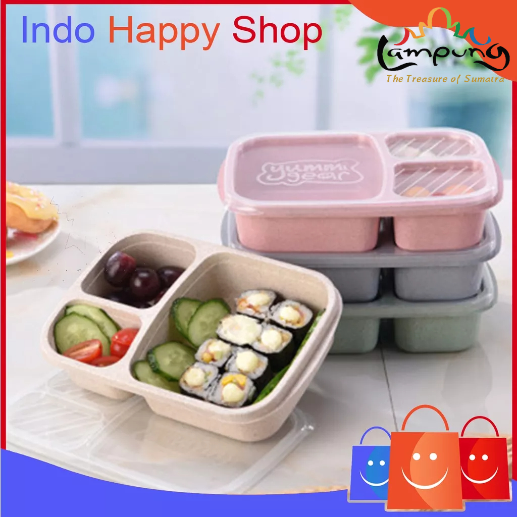 ⭐️𝐈𝐇𝐒 𝟑𝟓𝟎 𝐋𝐚𝐦𝐩𝐮𝐧𝐠⭐️Kotak Bento 3 Sekat Lunch Box Kotak Makan Bekal Serbaguna Catering Box