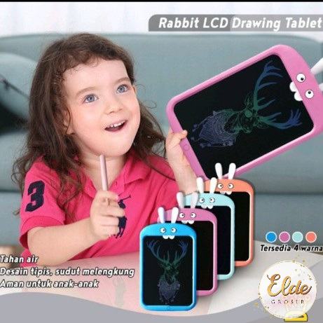 ELDE - Papan Tulis LCD Screen Writing Drawing Rabbit Tablet Edukasi 8.5 inch