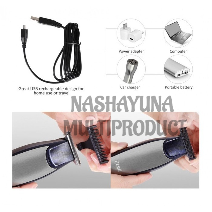 Alat Cukur Rambut Kemei-5021 Elektrik Tanpa Kabel Rechargeable Multi Fungsi Original