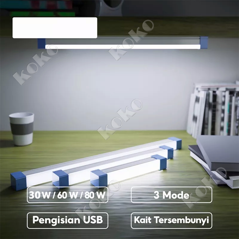 Lampu Emergency LED Lampu LED 30W 60W 80W Lampu Belajar Pengisian Usb Lampu Darurat Multifungsi Untuk