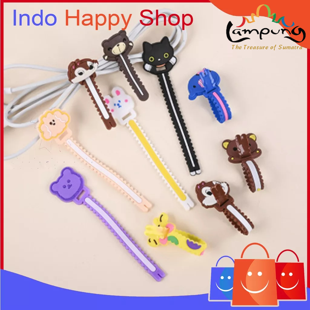 ⭐️𝐈𝐇𝐒 𝟒𝟏𝟓 𝐋𝐚𝐦𝐩𝐮𝐧𝐠⭐️Pengikat Penggulung Kabel Charger Handphone Korean Cute Cartoon Cable Tie