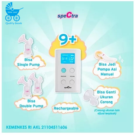 Spectra Breast Pump 9 Plus Advanced Dual Pump - Pompa Asi " bebe Love "