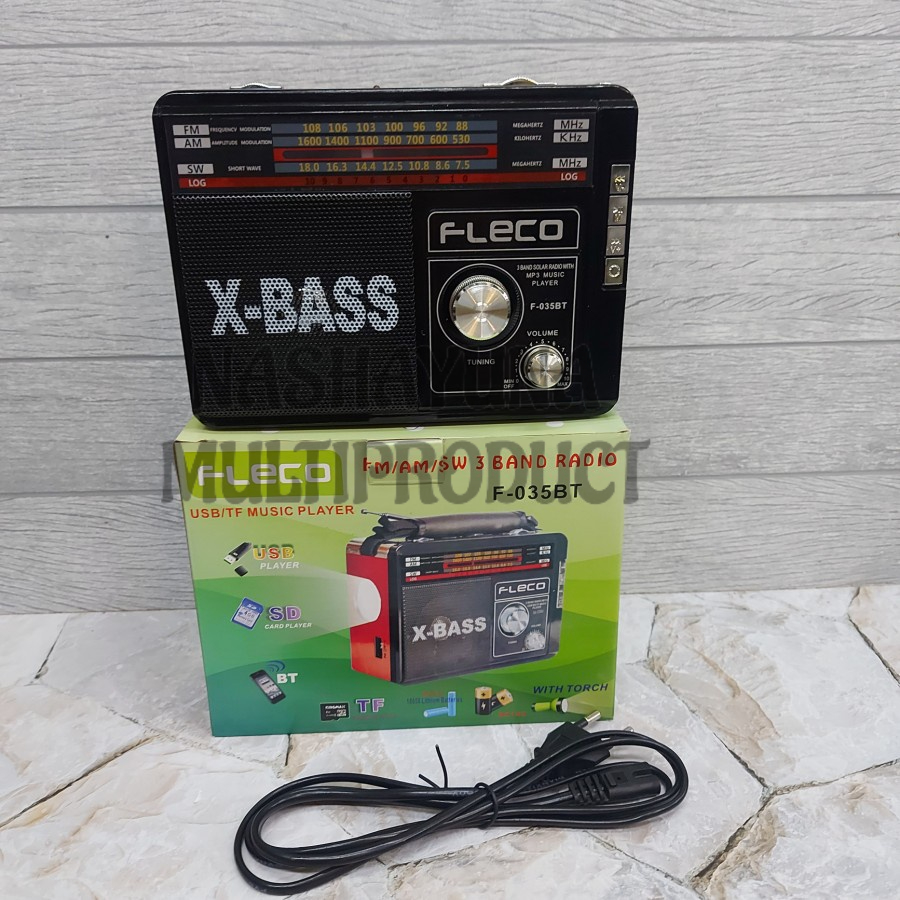 PROMO TERBARU!!! RADIO KLASIK BLUETOOTH FLECO F-035BT - RADIO JADUL 3 BAND MP3 USB