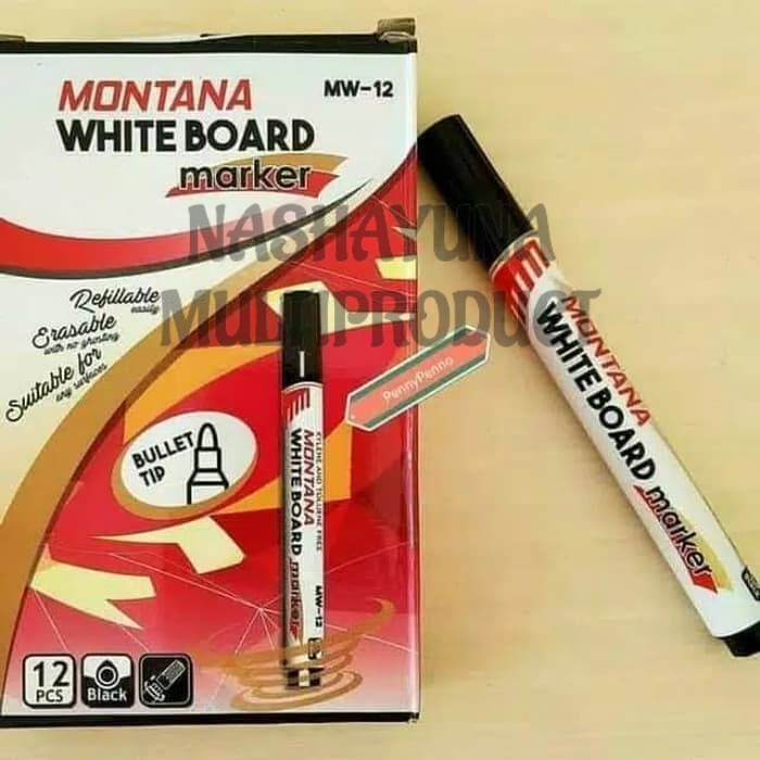 Spidol Montana White Board Maker MW-12 Dan Penghapus Kenjoy Berkualitas