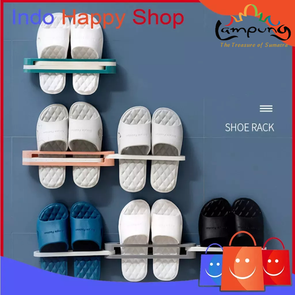 ⭐️𝐈𝐇𝐒 𝟕𝟐𝟏 𝐋𝐚𝐦𝐩𝐮𝐧𝐠⭐️Rak Sepatu Tempel Dinding Lipat 3 Holder Tempat Sepatu Gantung 3 in 1 Shoe Rack