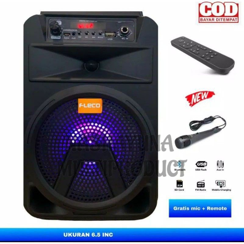 SPEAKER BLUETOOTH X-BASS FLECO SN-3363 RADIO FM/MP3 GRATIS MICROPHONE + REMOTE
