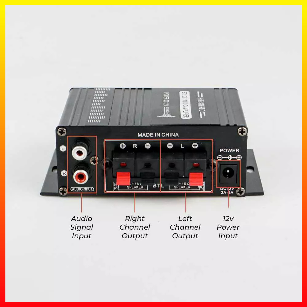 Amplifier Penguat Audio Mini Lampu LED Treble Bass Booster 2-channel HiFi Stereo 12V Lepy AK-270 - 7RSKD9BK