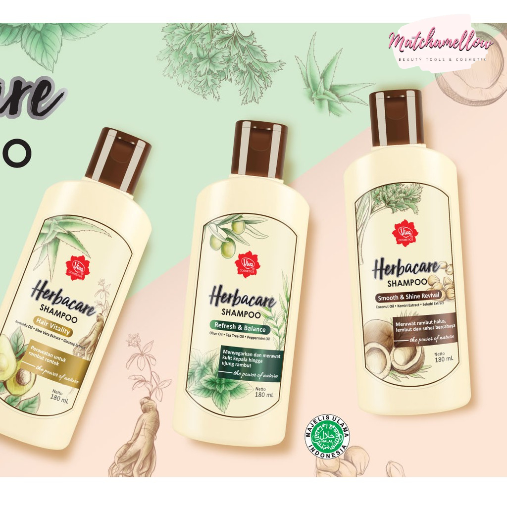 ❄️MATCHA❄️ VIVA SHAMPOO CONDITIONER HERBACARE / CREAMBATH PERAWATAN RAMBUT BERMINYAK KETOMBE RONTOK