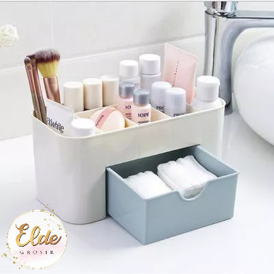 ELDE - KOREAN BEAUTY COSMETIC BOX PLASTIC / RAK KOSMETIK PLASTIK /STORAGE BOX MAKEUP BRUSH KOTAK PERHIASAN SERBAGUNA MAKE UP KOSMETIK PENYIMPANAN