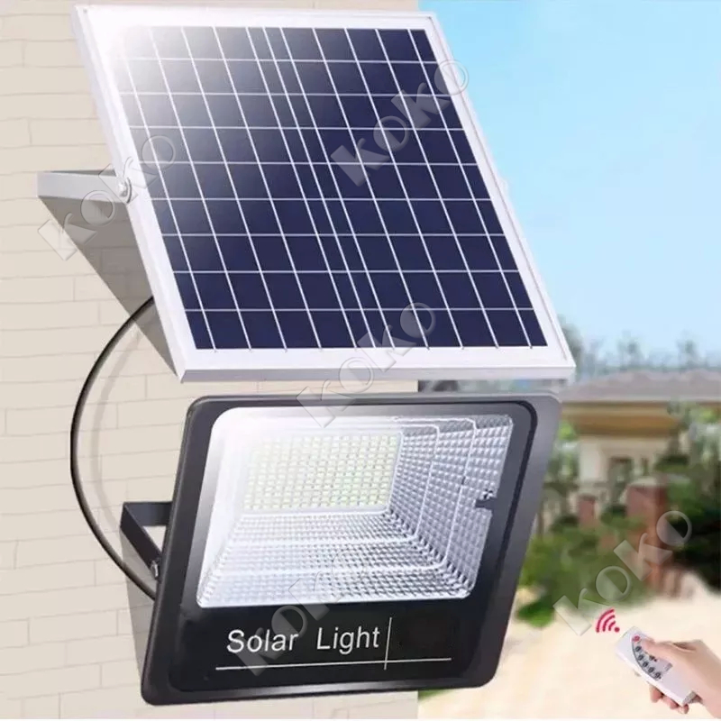 【Penjual Lokal】300W New Lampu Sorot Solar Cell /300 Watt Lampu Led Tenaga Matahari / Lampu Panel Surya / Lampu Tembak Solar Cell / Led Outdoor Flood Light 30W 100W 200W 300W