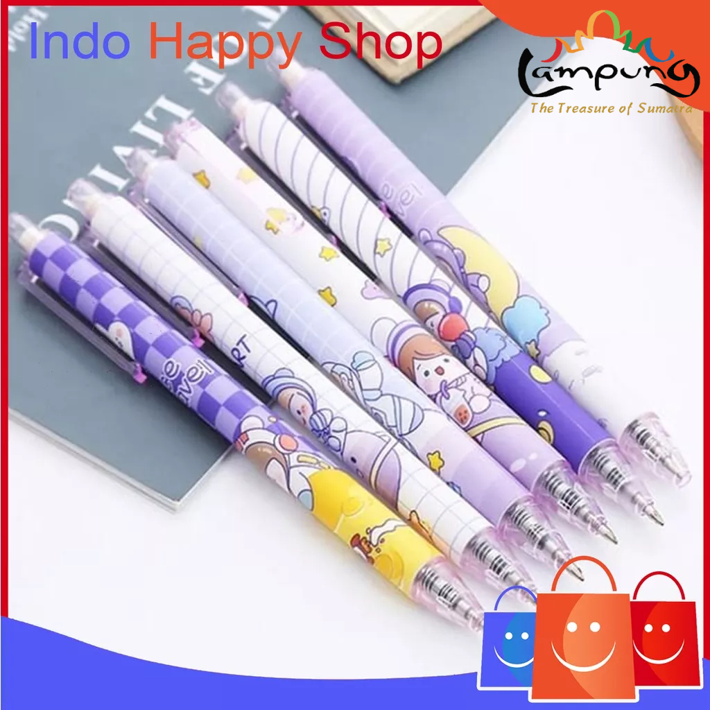 ⭐️𝐈𝐇𝐒 𝟔𝟎𝟔 𝐋𝐚𝐦𝐩𝐮𝐧𝐠⭐️Pulpen Gel Motif Cartoon Pulpen Pelajar Dan Kantor Pena Lucu Purple Series Kawaii Gel Ink Pen