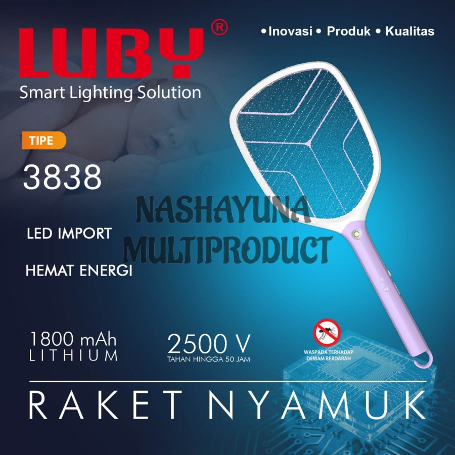 RAKET PEMBASMI NYAMUK ELEKTRIK L-3838 RECHARGEABLE TAHAN HINGGA 50 JAM