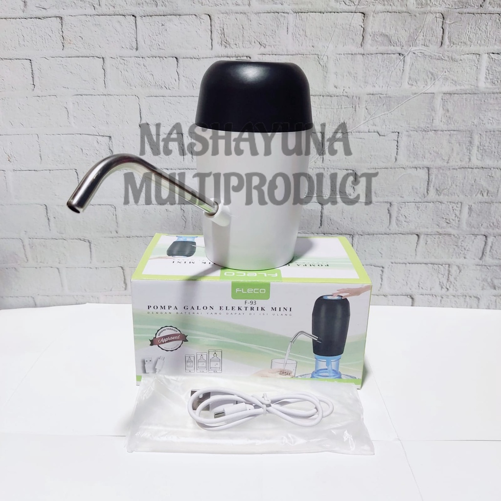 Original Fleco F-93 | Pompa Galon Elektrik Mini Berkualitas Sistem Cas Free USB