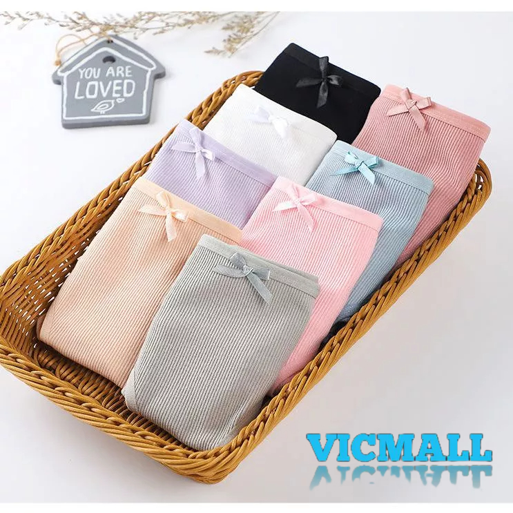 VICMALL - Celana Dalam Wanita Panty Celana Dalam Nyaman CD Kolor Import Motif Pita