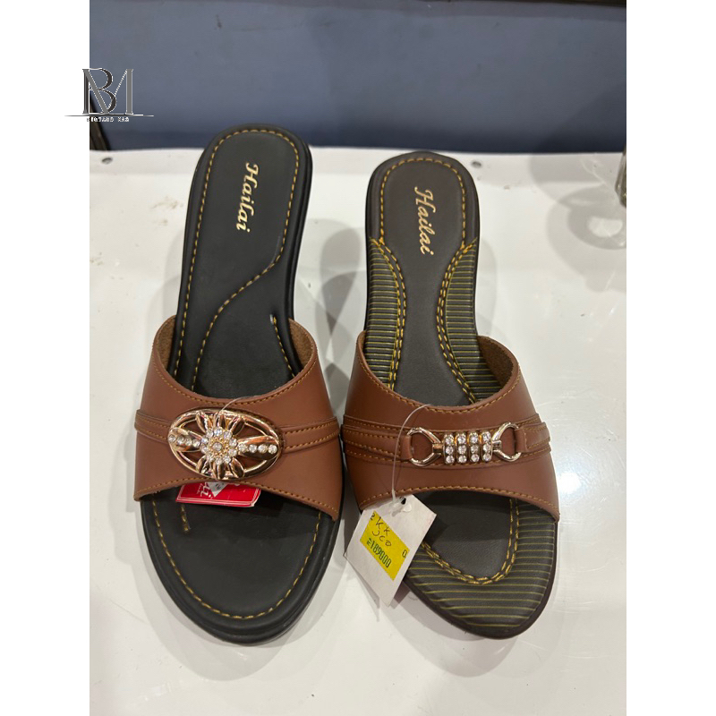 Sandal Wanita Hailai 2 Warna Wedges Heels 5cm [ORI 100%]