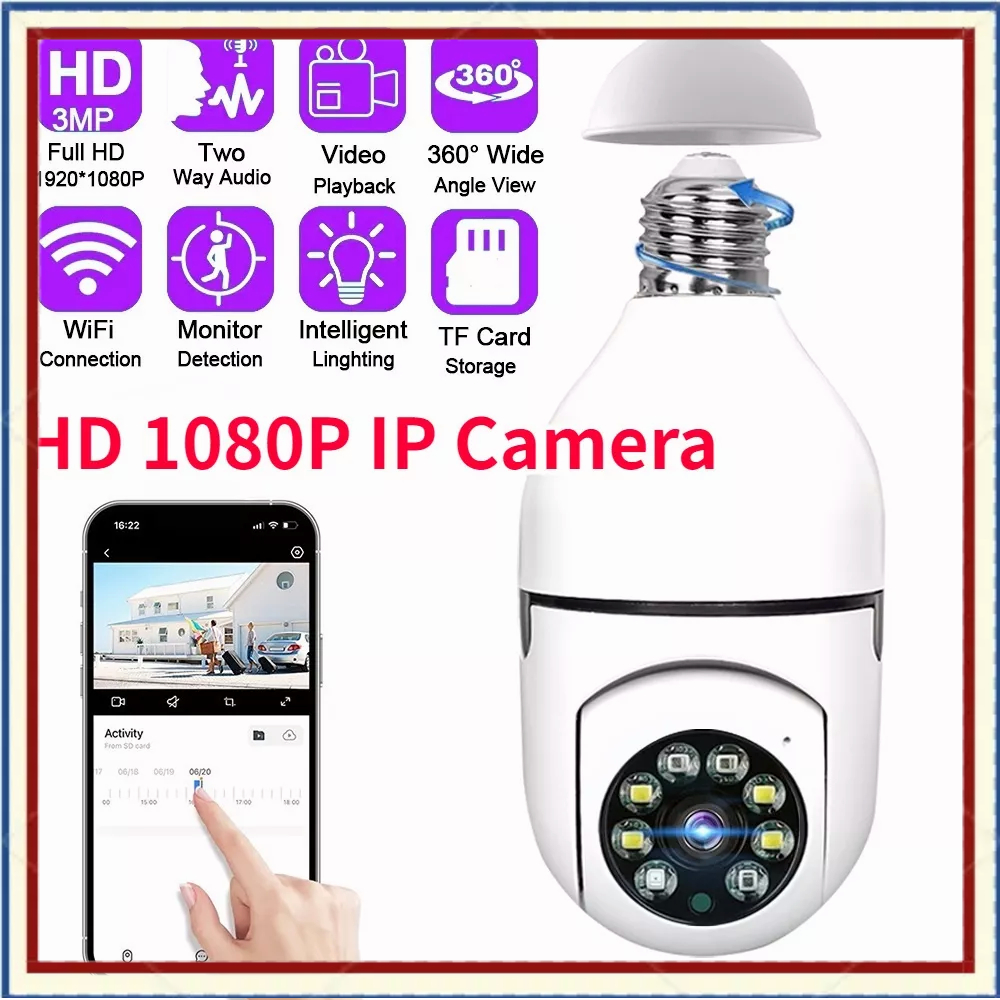 CCTV Kamera IP Kamera HD 1080P Night Vision Monitor Pelacakan Otomatis KAMERA CCTV 360° WIFI IP KAMERA BOHLAM