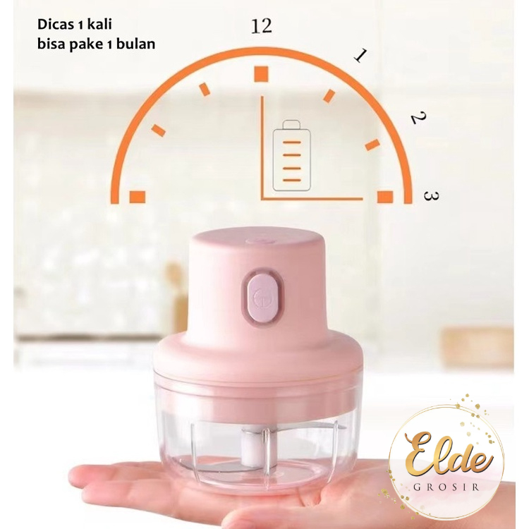 ELDE - Blender Portabel Elektrik Tanpa Kabel CHOPPER BLENDER MINI CAS / Mini Chopper 250ML BLENDER CAS PENGHANCUR BUMBU BAWANG