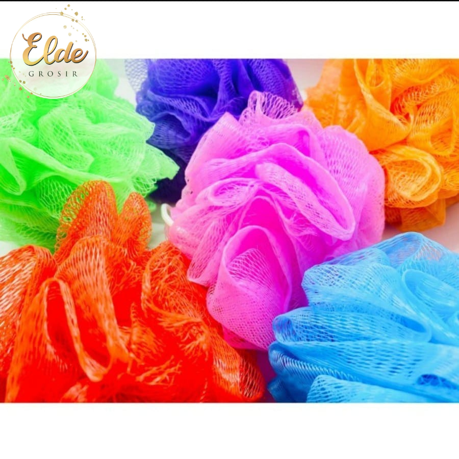 ELDE - Sikat Mandi bahan Jaring/Spons Mandi Bath Sponge SPON MANDI BATH SPONGE SPONS MANDI MEKAR 15 gr SHOWER PUFF SPON JARING