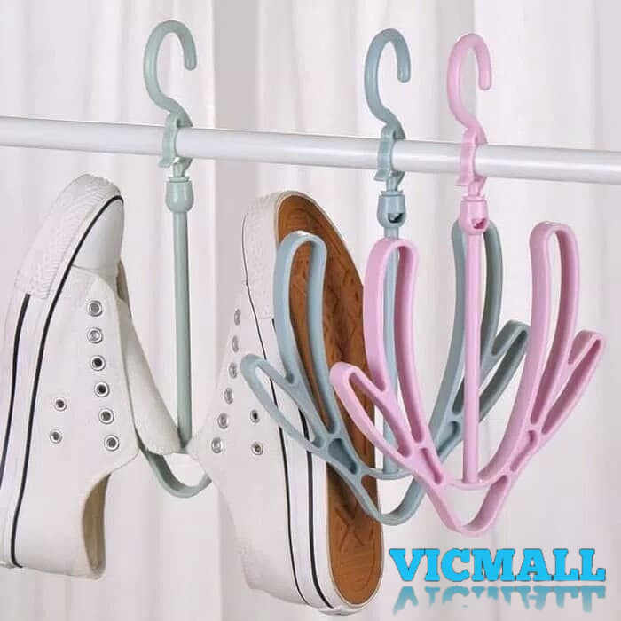 VICMALL - Gantungan Sepatu 4IN1/ Gantungan Multifungsi / Gantungan Lipat / Gantungan Sepatu Sandal