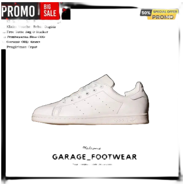 PROMO ADIDAS STANSMITH FULLWHITE ORIGINAL 100% - SEPATU ADIDAS ORIGINAL 100% ADIDAS STANSMITH ORIGIN