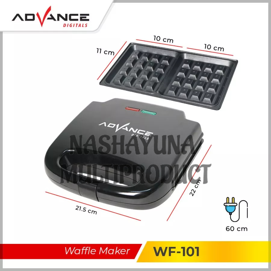 ADVANCE WAFFLE MAKER PEMANGGANG ROTI WAFFLE 2 LAPIS WF-101 GARANSI RESMI