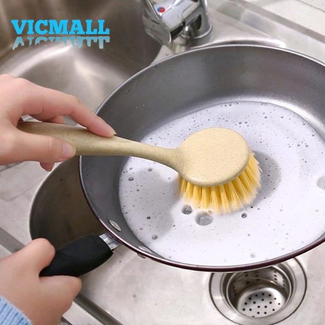 VICMALL - Tongkat Sikat Pembersih Dapur Serbaguna Sikat Panci Kuali Kompor Wastafel WC