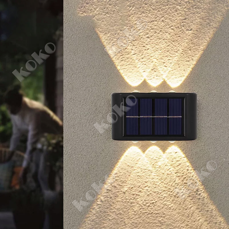 【local seller】2PCS Lampu Dinding Led Tenaga Surya Tahan Air 6/8/10LED Lampu Dinding Solar Tembok Taman Solar Tenaga Matahari Outdoor Led Sensor Cahaya Ip65