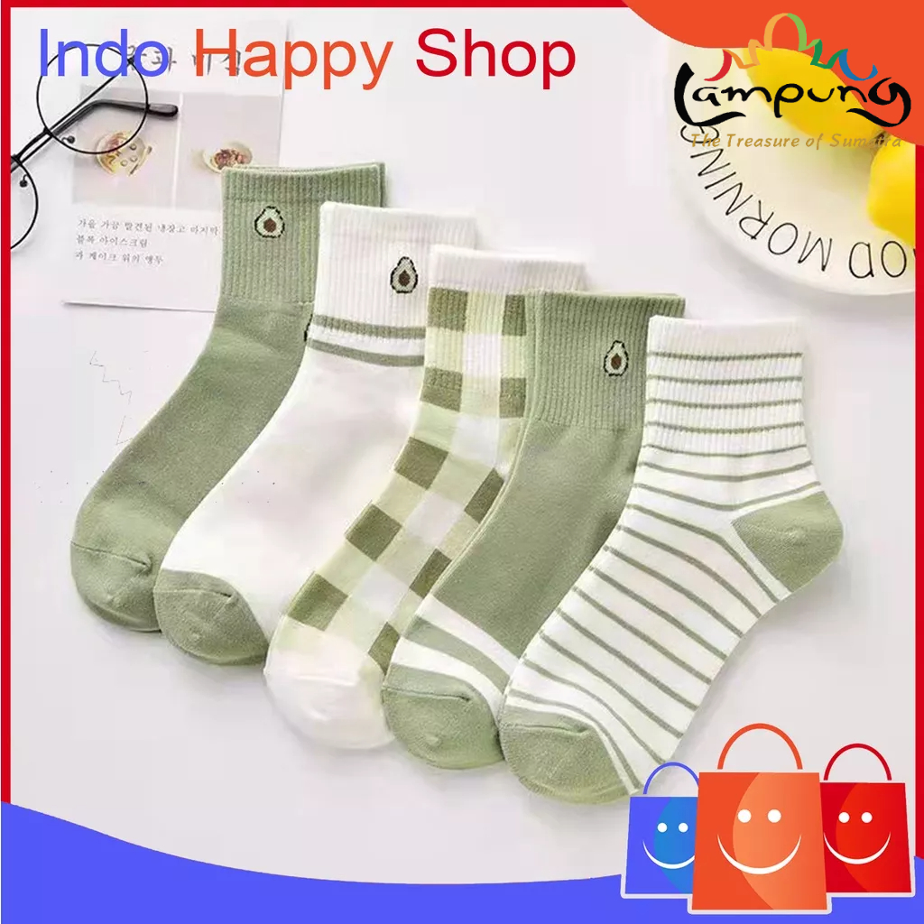 ⭐️𝐈𝐇𝐒 𝟕𝟗𝟕 𝐋𝐚𝐦𝐩𝐮𝐧𝐠⭐️Kaos Kaki Pria Wanita Motif Avocado Kaos Kaki Setinggi Betis Fashion Japanese