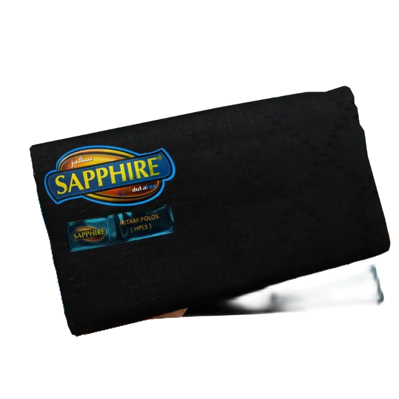 Sarung Sapphire Hitam Polos Tumpal Putih SPESIAL (HTPL)