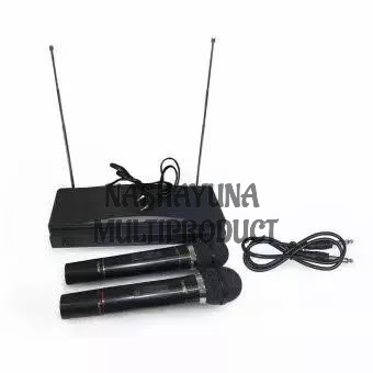 MICROPHONE WIRELESS DOUBLE HOMIC HM-306 MIC VHF SERIES MIC KARAOKE BERGARANSI