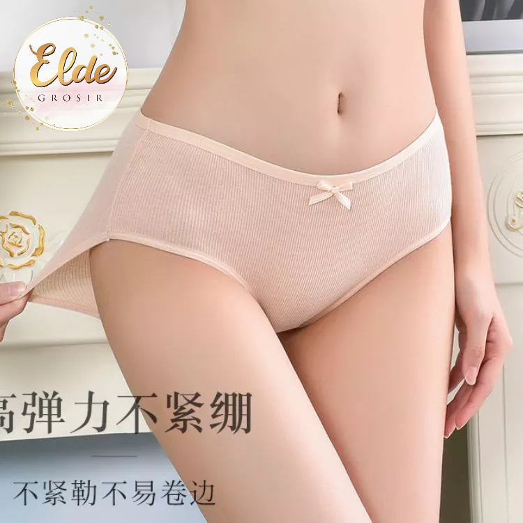 ELDE - Celana Dalam Wanita Panty Celana Dalam Nyaman CD Kolor Import Motif Pita