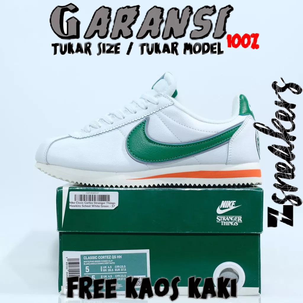 Nike Classic Cortez Stranger Things Hawkins School White Green Original BNIB 100%