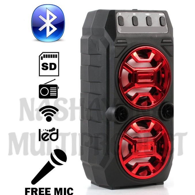 BISA COD Termurah Speaker Bluetooth Portable SX-2006 LED Bonus Mic USB Memory Card USB FM Radio Kualitas Terbaik