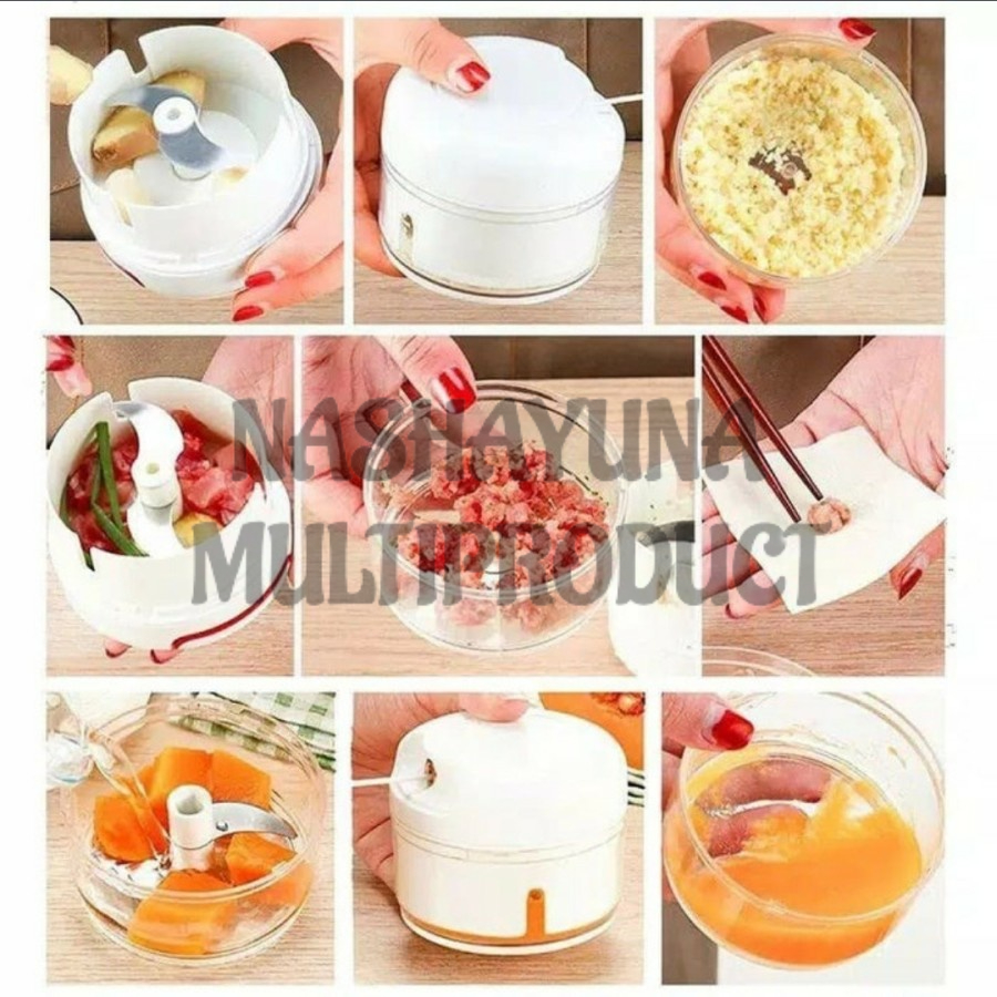 Mini Manual Food Chopper/Blender Kecil/Pencacah Bawang Manual