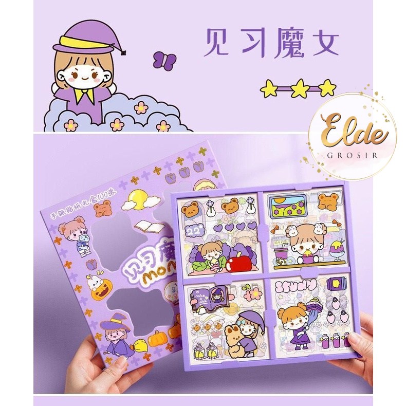 MGA - Stiker 3D Stiker 2D / Stiker Aesthetic Design DIY / Sticker botol minum 2D plastik anti air / Buku Diary Stiker Motif/Stiker Anti Air Botol Hp Laptop Lucu