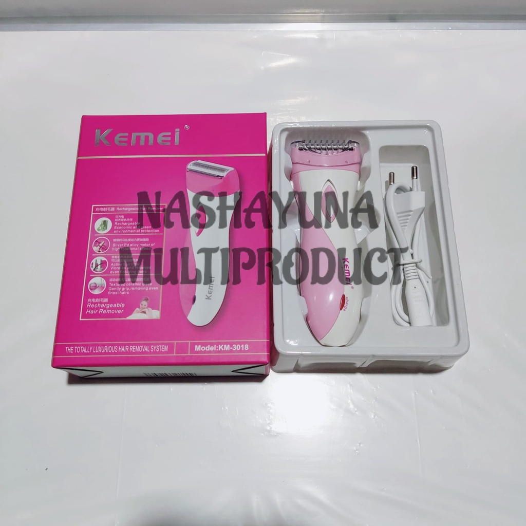 Alat Cukur Bulu Kemei KM-3018 Lady Shaver Woman Cukuran Wanita KM 3018