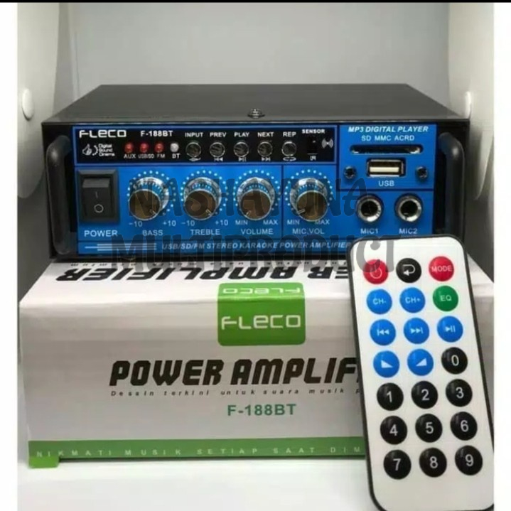 New Promo !!! Power Amplifier Fleco F-188BT Bluetooth USB Karaoke + Mp3 player + FM Radio