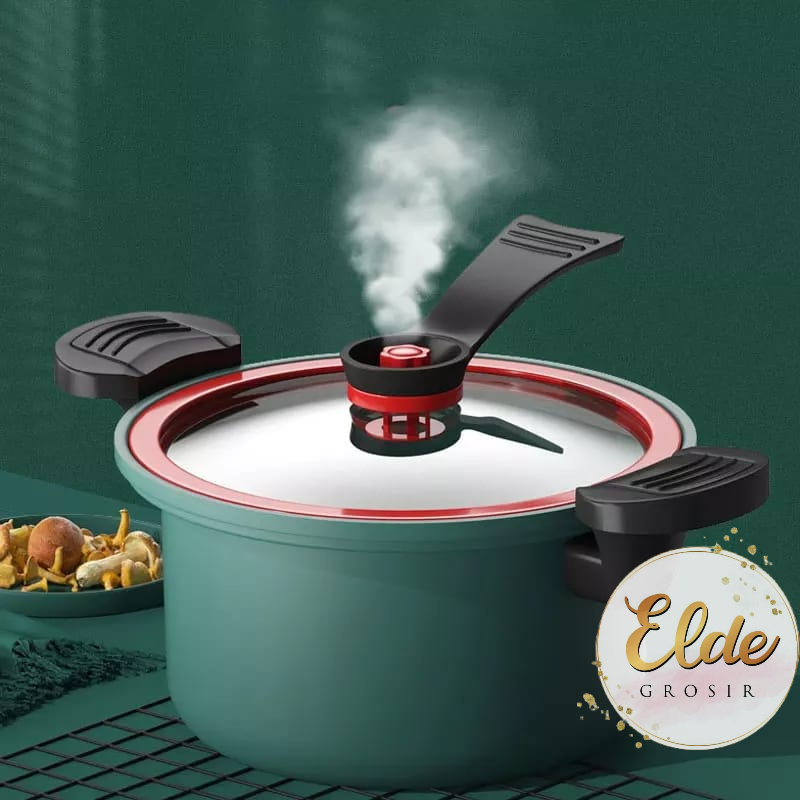 ELDE -  Panci Presto Teflon Pressure Cooker Pot Totipotent 3.5 Liter Melunakan Daging Lembut Anti Lengket